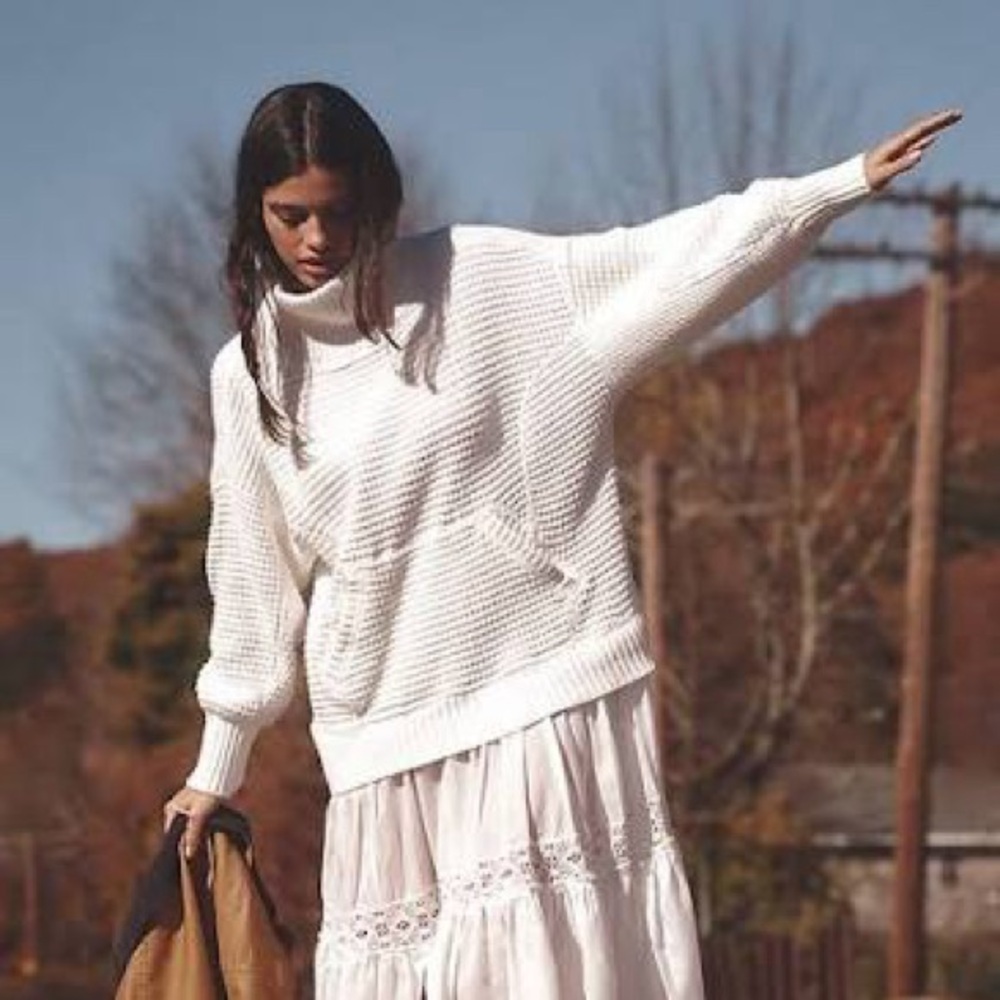 Daily Practice by Anthropologie Chunky Oversized Twofer Turtleneck Sweater Dress